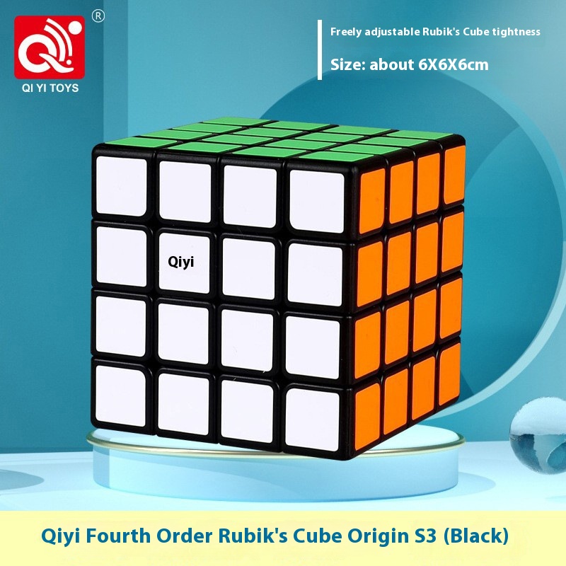 Qiyi Rubik's Cube Qiyuan4th Level Black And White Color3 Colors Optional Entry Stickers4th Level Rubik's Cube Toy