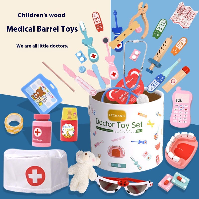 Children's Play House Doctor Nurse Set Boy Girl Stethoscope Injection Pretend Medical Kit Baby Toys