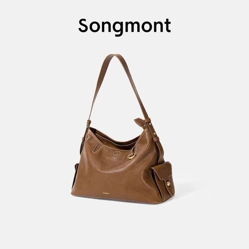 Songmont Yamashita Yousong Tracking Series Hobo Bag Vegetable Tanned Cowhide Single Shoulder Crossbody Soft Bag