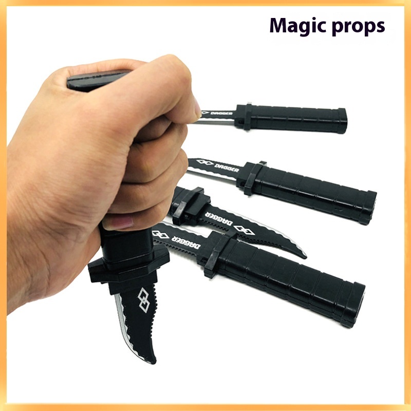 Simulation Of Eating Chicken Dagger Telescopic Knife Magic Toy Trick Spoof Props National Day Stall Toys