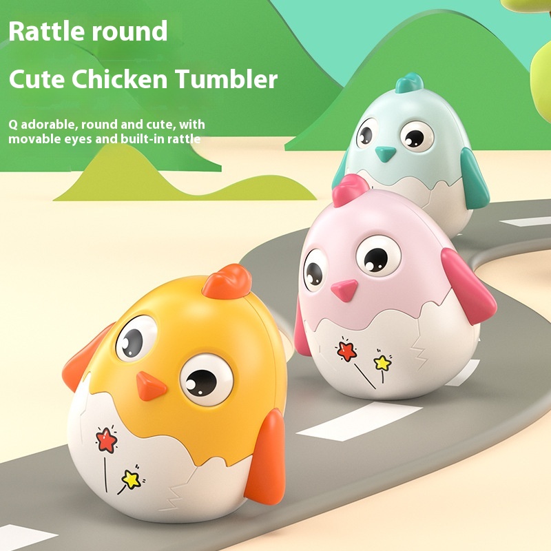 Douyin Popular Children's Cute Chicken Tumbler Baby Toy Baby Educational Early Education Boys And Girls Soothing Rattle