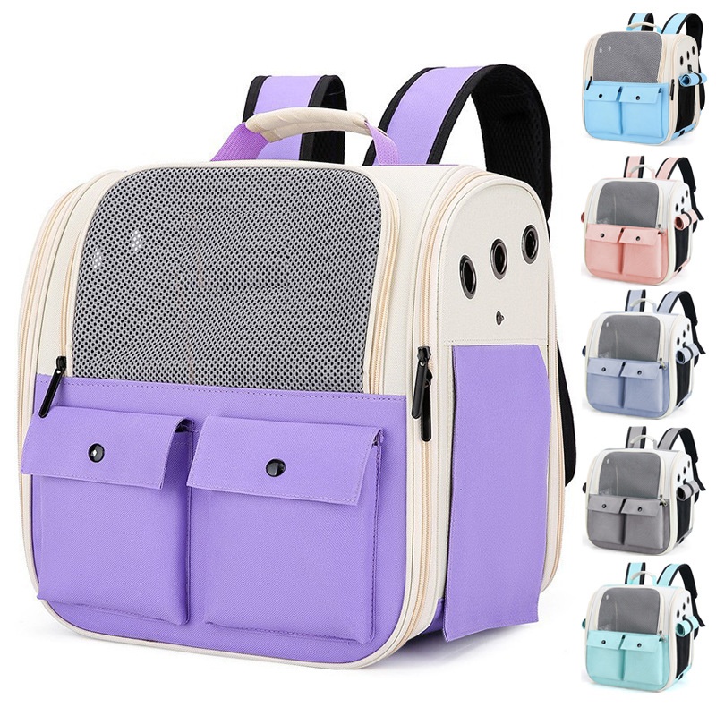 Hot-selling Cat Bag Fashionable Breathable Square Cat Backpack For Distribution Foldable Portable Pet Bag For Going Out