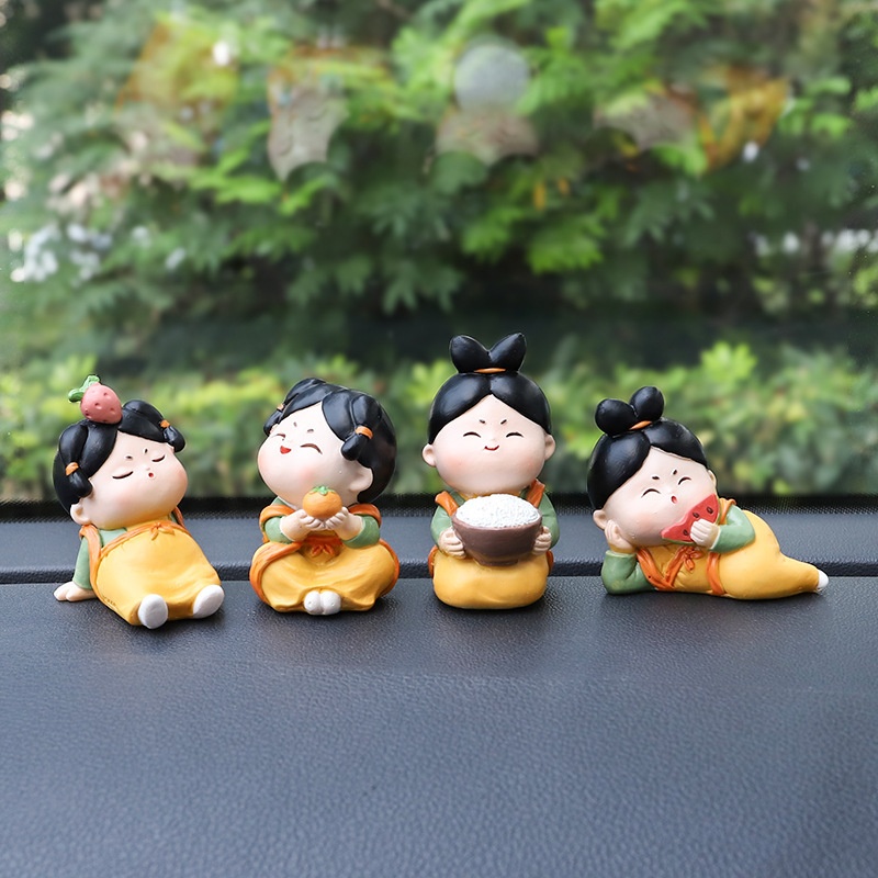 Creative Doll Car Ornaments Cute Tang Suit Ladies Ancient Style Cartoon Doll Chinese Style Car Decorations