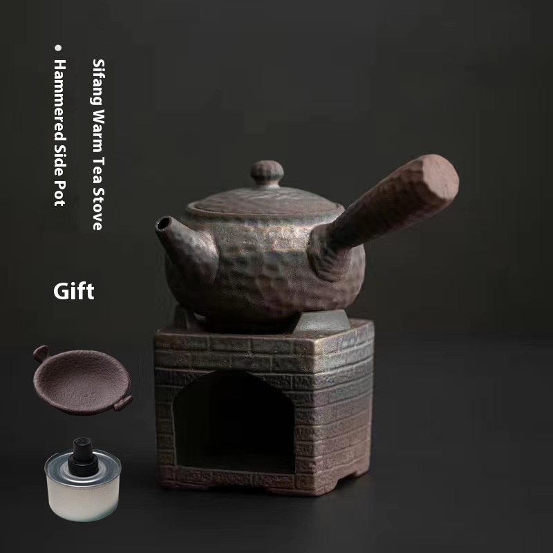Ancient Alcohol Stove Retro Gilded Ceramic Tea Maker Outdoor Indoor Teapot Carbon Stove Small Warm Tea Stove Set