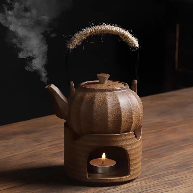 Teapot Coarse Pottery Tea Set High-end Tea Warmer Candle Wood-burning Tea Stove Scented Tea Small Tea Warmer Wood-burning Stove Tea
