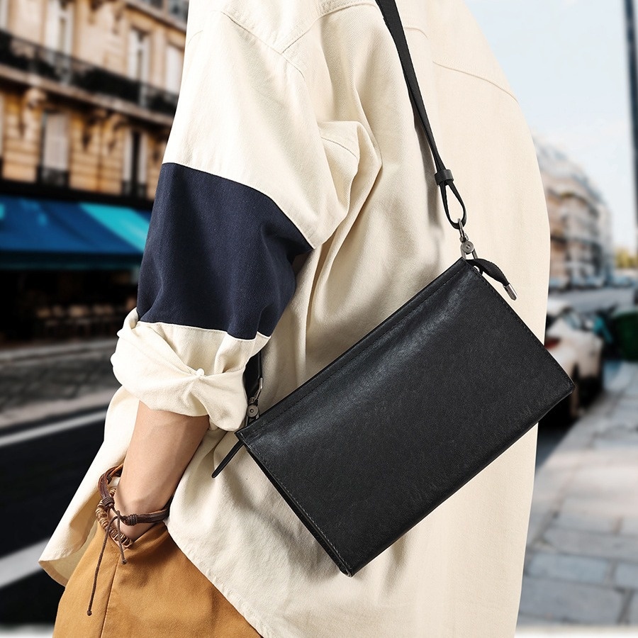 Cowhide Casual Fashion Brand Shoulder Bag Men's Bag Simple Handbag Men's Genuine Leather High-end Men's Messenger Bag