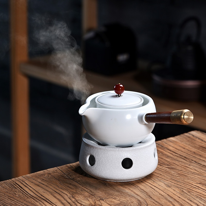 Tea Maker Ceramic Handle Kettle Warm Tea Stove Candle Teapot Japanese Style Kung Fu Tea Set Home Simple Teapot