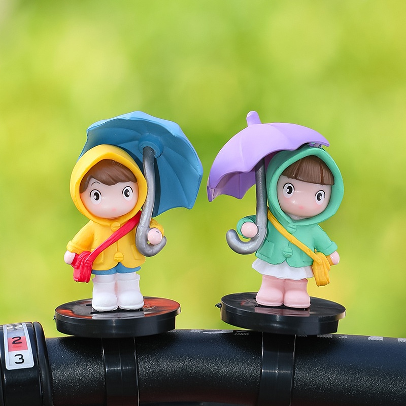 Car Ornaments Style Cartoon Cute Umbrella Girl Car Decorations Cartoon Dolls Electric Car Decoration