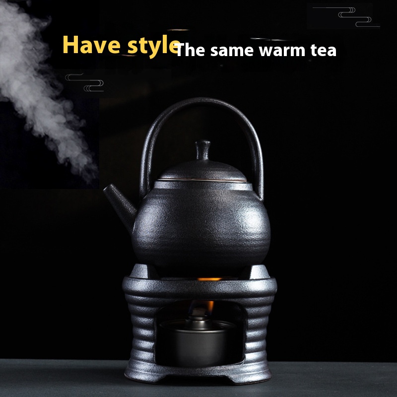 Stoare Rock Mud Side Handle Teapot Tea Maker Alcohol Lamp Teapot Puer Candle Handle Tea Warmer Ceramic Kung Fu Tea Set