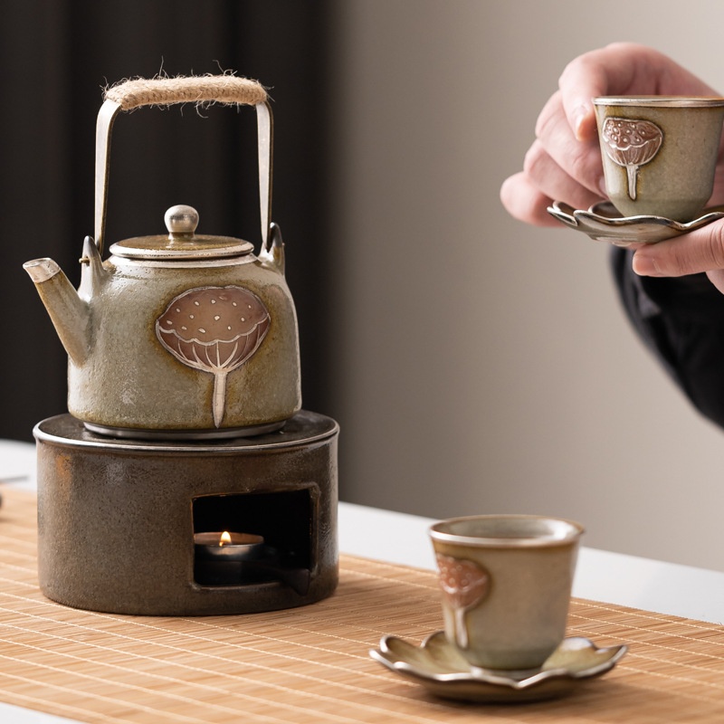 Japanese Style Stove For Making Tea And Roasting Tea Stove,Retro Ceramic Tea Stove Set,Candle Health Roasting Tea Stove,Tea Ceremony Accessories