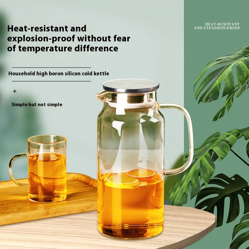 High Borosilicate Glass Cold Water Kettle Large Capacity Cold Water Kettle Home Teapot Cool Boiled Water Kettle Juice Kettle