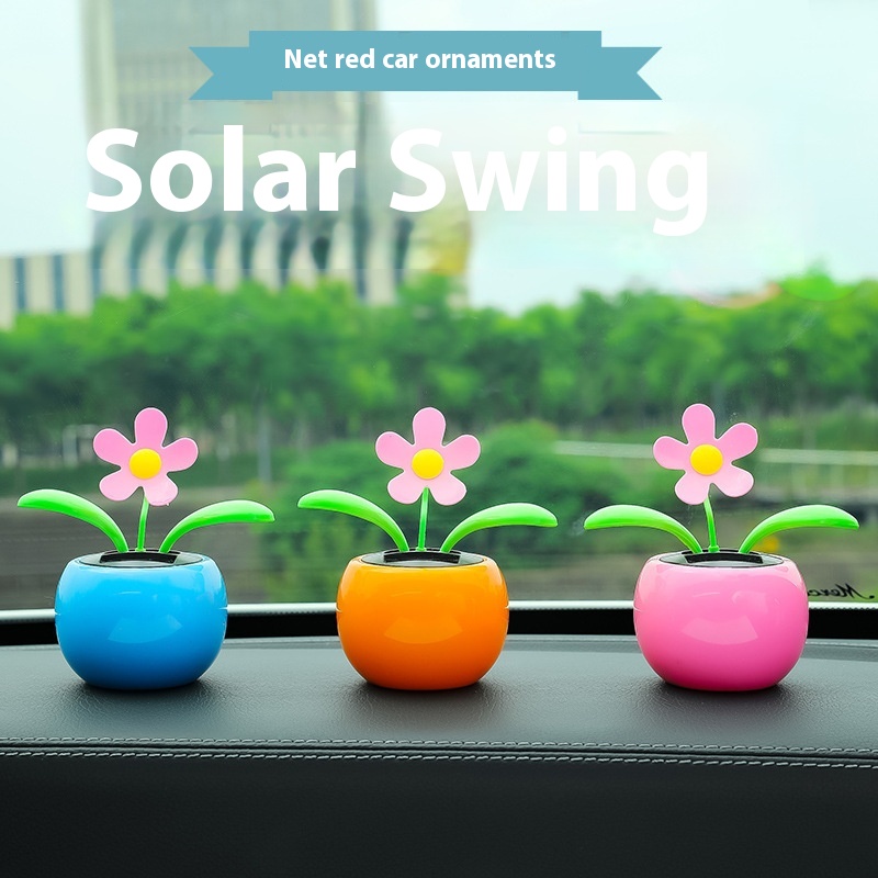 Creative Car Ornaments,Car Interior Accessories,Car Solar Swing Sunflower Shaking Flower Float Decoration Supplies
