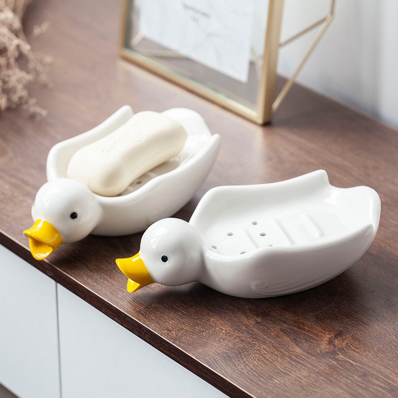 Drain Soap Box Cute Duck Personality Soap Box Multifunctional Punch-free Function Household Soap Box Does Not Accumulate Water