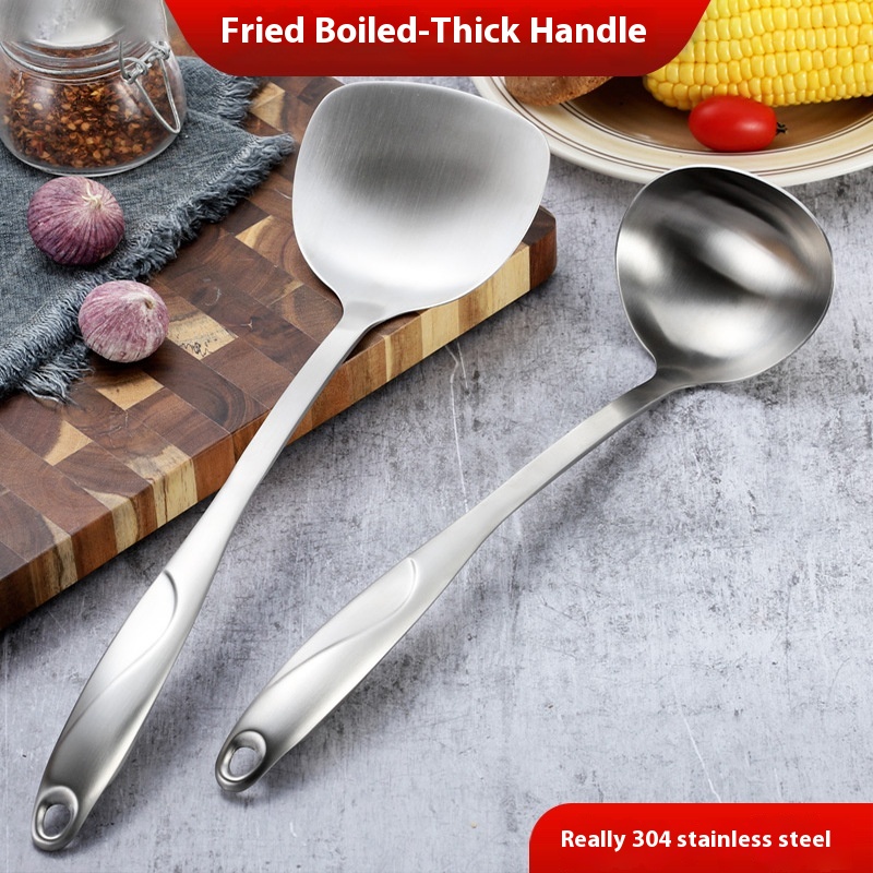 Stainless Steel304 Pot Shovel Soup Spoon Household Cooking Porridge Spoon Hotel Kitchen Supplies Shovel Set Cooking Pot Shovel Spoon