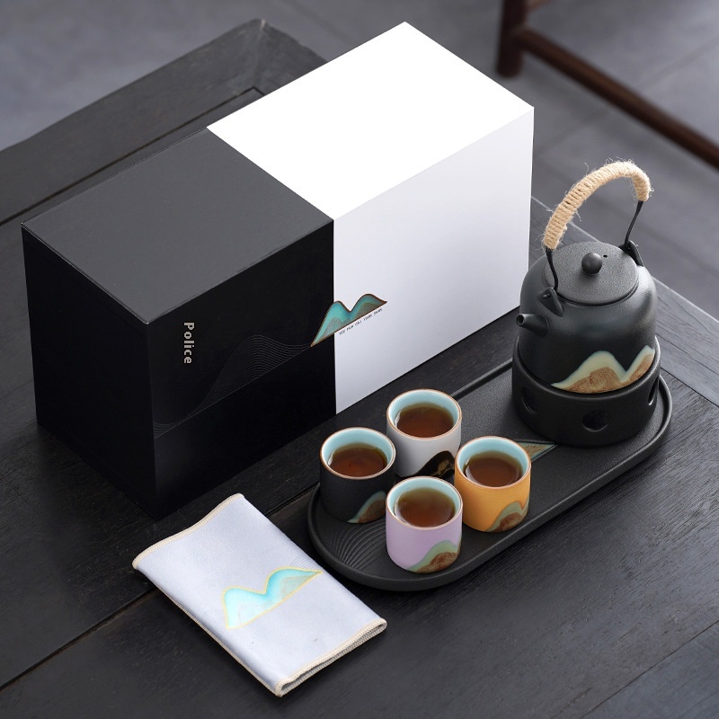 Tea Warmer Tea Set Candle Heating Tea Light Luxury Ceramic Tea Tray Corporate Business Event Gift Around The Fireplace
