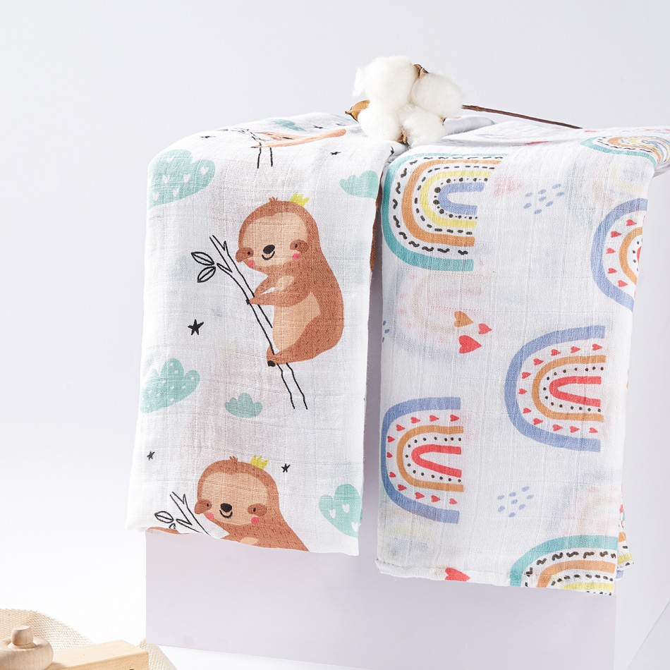 Kangobaby Muslinborn Baby Bamboo Cotton Quilt Swaddle Towel Bath Towel Summer Thin Baby Blanket