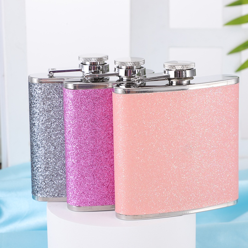 SPortable Stainless Steel Wine Flask8oz7oz6oz Grete Black Silver Pink Gold Gift Box