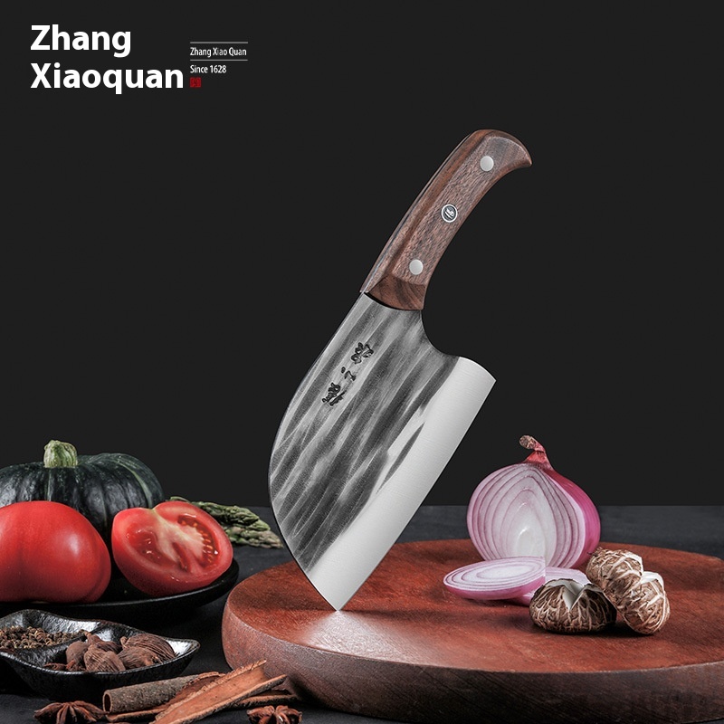 Zhang Xiaoquan Kitchen Knife Household Round Head Bone Cutting Knife Vegetable Cutting Fish Killing Knife Forging Hammer Pattern Bone Cutting Tool Flagship Store