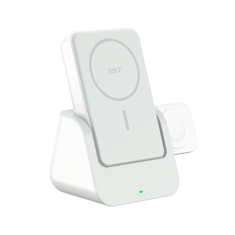 Magnetic Wireless Power Bank With Phone Stand,10,000m Ah3-in-1 Charging Dock For Phone,Watch,And Earbuds