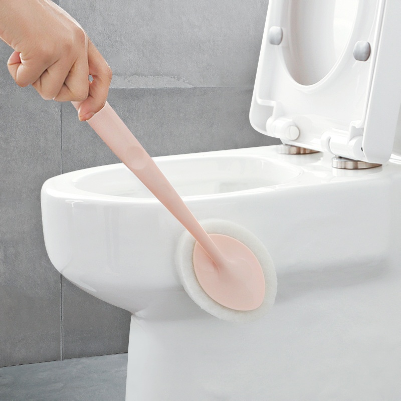 【Hedou】Bathroom Long Handle Sponge Brush Cleaning Brush Bathtub Sponge Brush Floor Tile Brush Scouring Pad