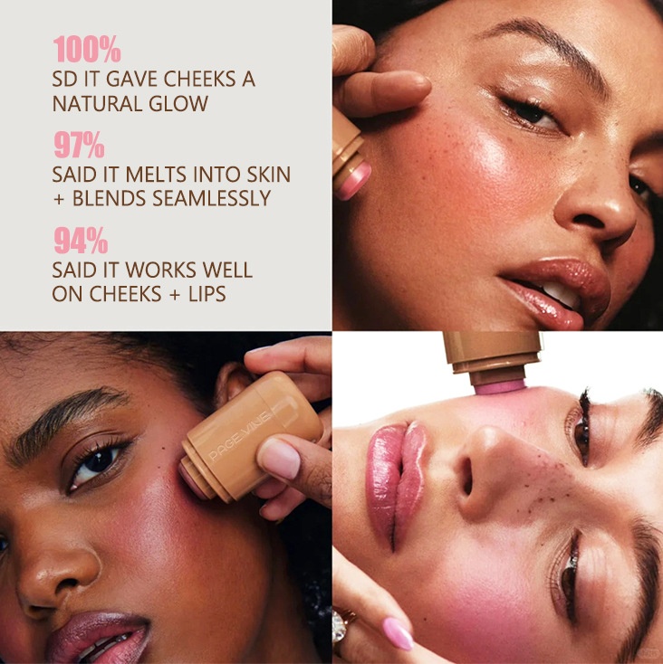 Pocket Blush Stick Six-color Lip And Cheek Hydrating Stick To Highlight And Brighten Natural Hydrated Skin