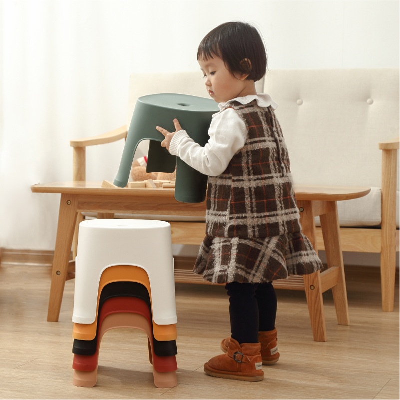 [Hedou Y]Household Bathroom Row Stools Plastic Stools Thickened Adult Children's Low Stools Square Stools Small Stools