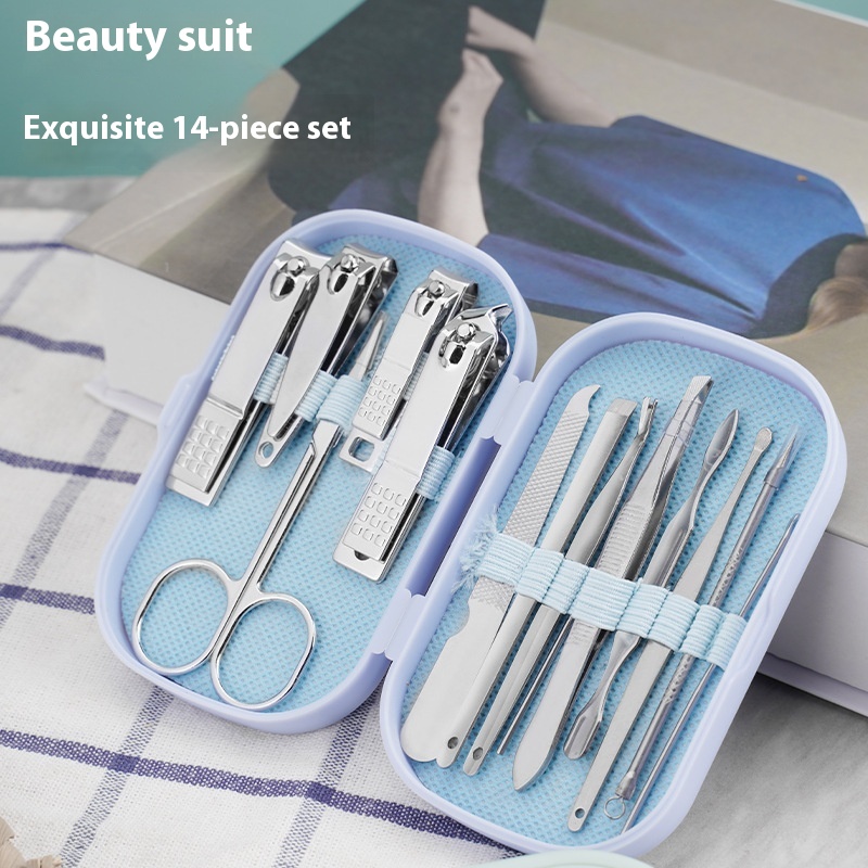 14-piece Nail Tool Set Nail Clippers Nail Clippers Home Nail Clippers Set Decoration Foot Knife Manicure Ear Spoon Full Set