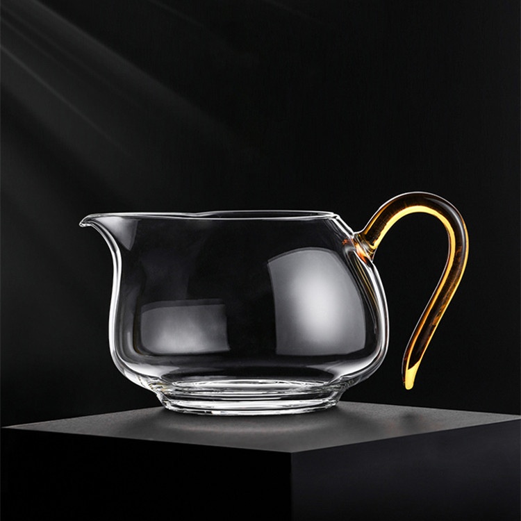 Heqi Light Color Handle Glass Teapot Thick Heat-resistant Glass Fairness Cup Japanese Kung Fu Tea Dispenser