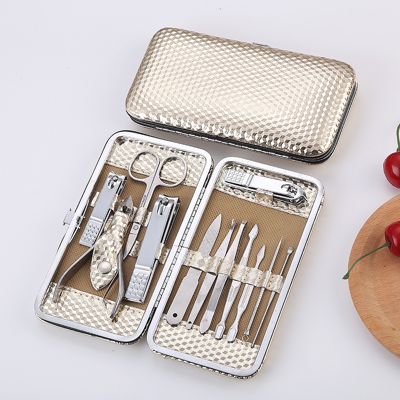 Large Gold Nail Clipper Set12 Pieces Stainless Steel Nail Clippers Beauty Set Nail Clippers Set
