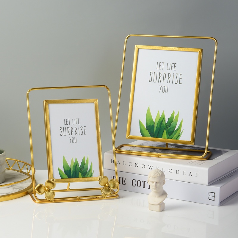 Nordic Metal Photo Frame Home Iron Picture Frame Multi-inch Three-dimensional Glass Photo Frame Table Photo Frame