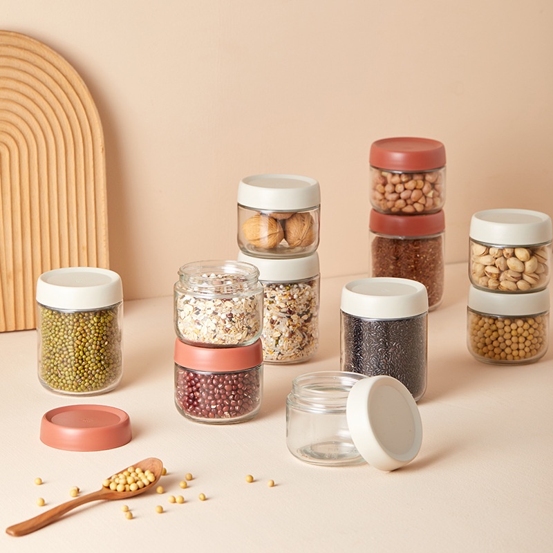 [Hedou C]Candy Jar Kitchen Sealed Grain Storage Box Food Coffee Glass Storage Sealed Jar