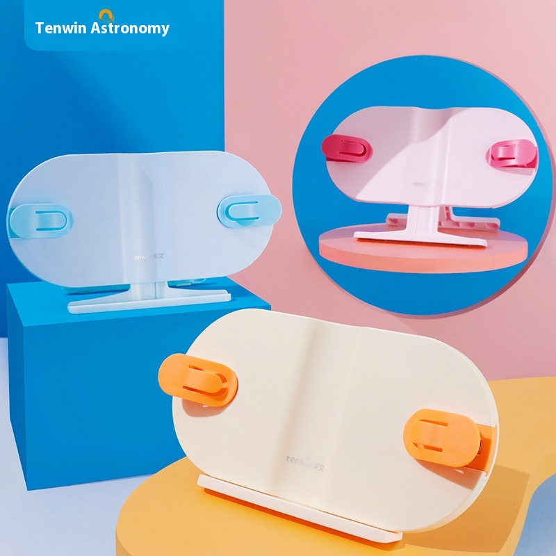 Tenwin Astronomy Portable Reading Rack For Primary School Students Retractable Width Adjustment Angle Reading Bookshelf JZ7503
