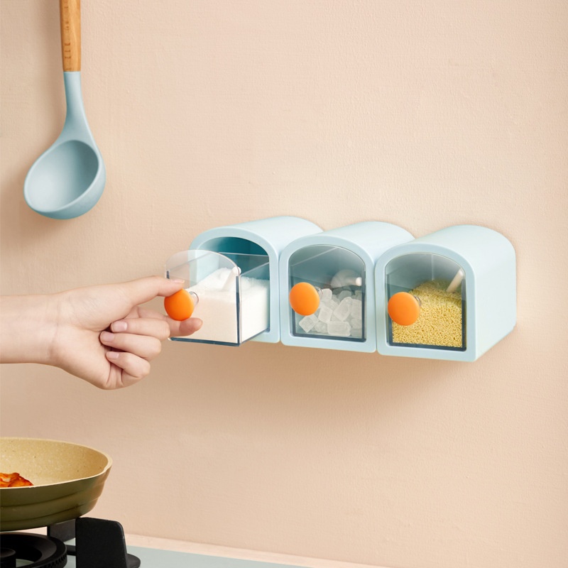 [Hedou]Wall-mounted Seasoning Box Combination Kitchen Supplies Seasoning Jar Set Household Full Set Of Seasoning Bottles