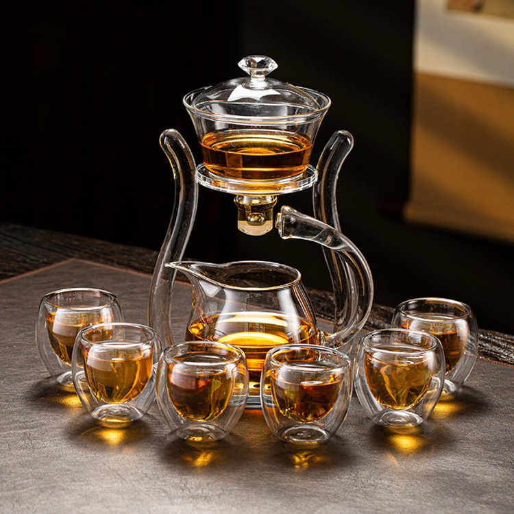 Creative Magnetic Glass Lazy Tea Set Automatic Tea Maker Office High Temperature Resistant Kung Fu Teapot Gift Box