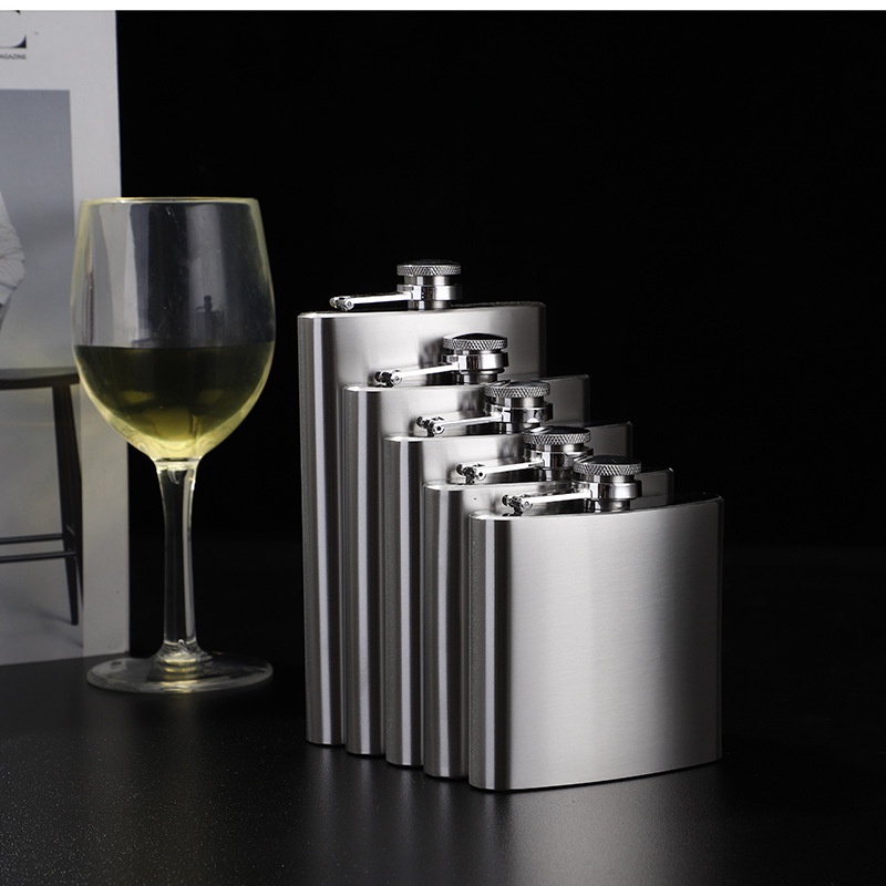Direct Stainless Steel Wine Flask Portable Metal Cover6oz7oz8oz10oz Brushed Wine Bottle
