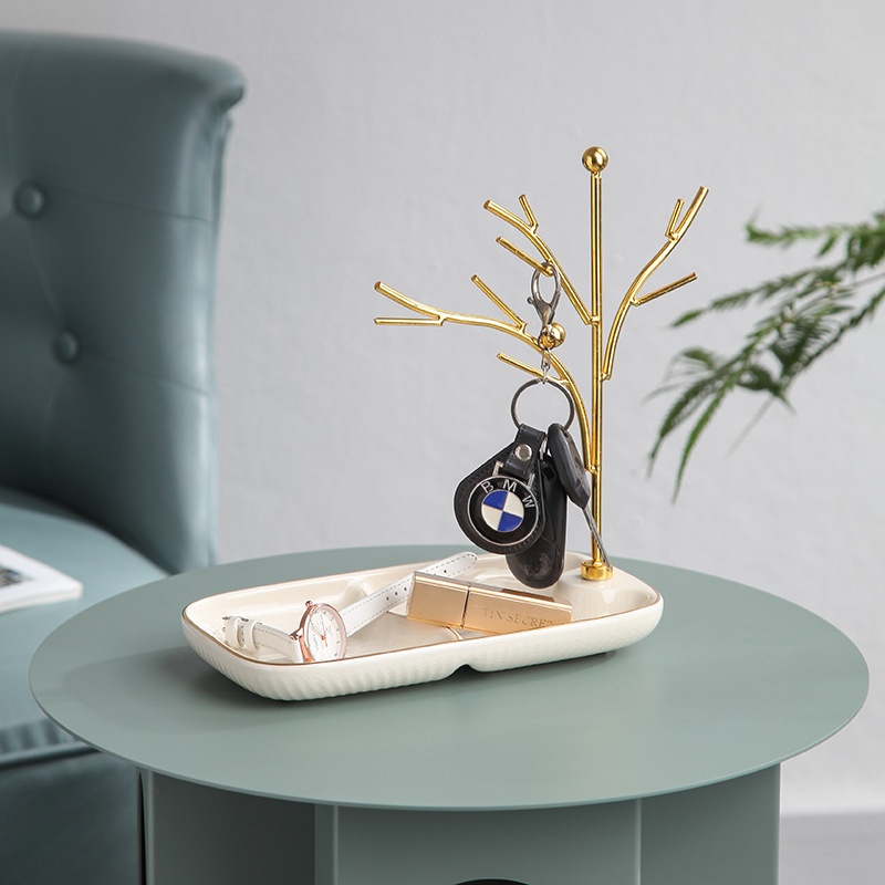 Clearance Creative Retro Home Dessert Tray Snack Tray Candy Tray Jewelry Ceramic Tray Afternoon Tea Fruit Tray