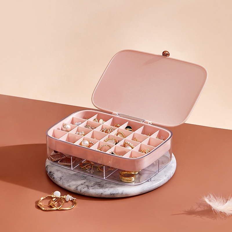 [Hedou]Jewelry Storage Box Multi-layer Necklace Jewelry Storage Box30 Compartments Large Space Classification Small Jewelry Box