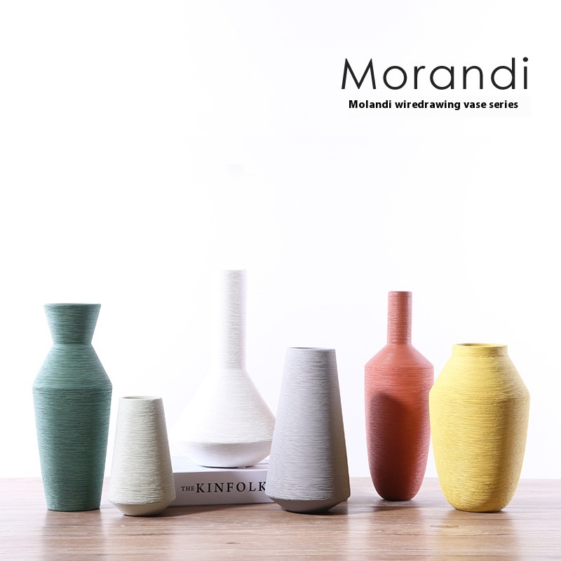 Creative Morandi Ceramic Vase Living Room Flower Arrangement Nordic Living Room Villa Designer Soft Decoration Furnishings