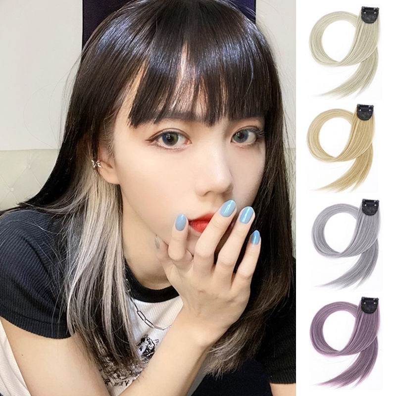 Ear-hanging Dyed Wig For Women With Long Hair,One Card Type,Natural Invisible Dyed Color Simulation Hair Extension With Ear-hanging Perm