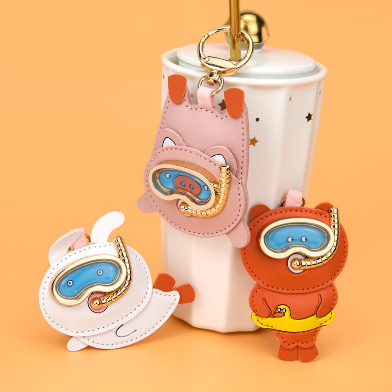 Diving Animal Keychain Cartoon Fresh Creative PUBoys And Girls Keychain Bag Ornaments Small Gifts