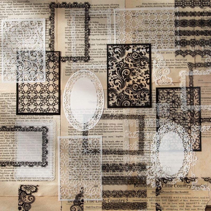 Good Day PETSticker Book Lace Fantasy Series Retro Border Pattern Handbook Landscape Photo Decoration