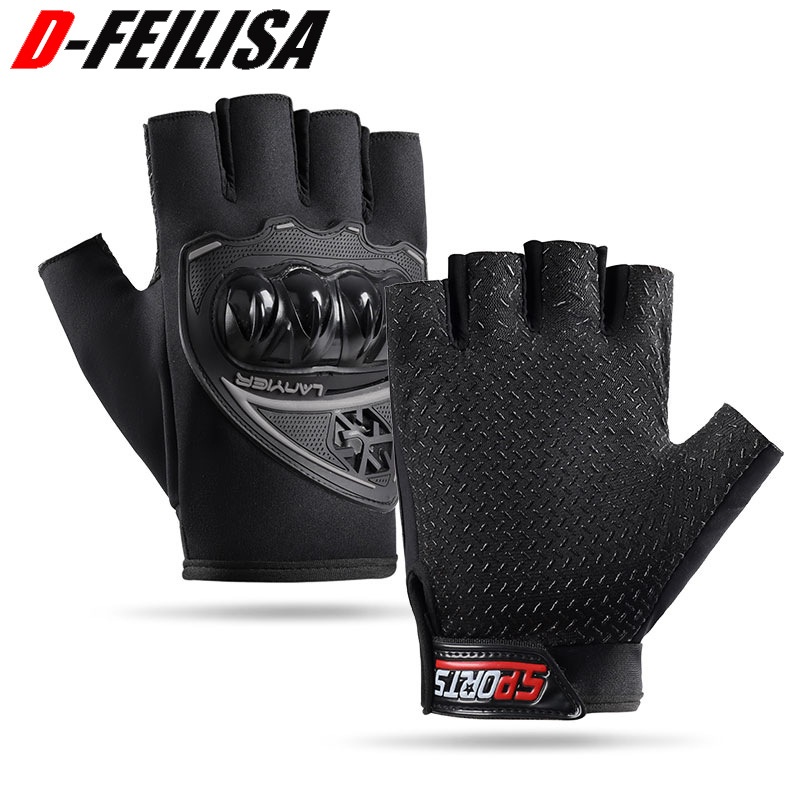 Cycling Gloves Men's Half-finger Motorcycle Protective Gear Summer Non-slip Wear-resistant Motorcycle Sports Anti-fall Fitness Gloves