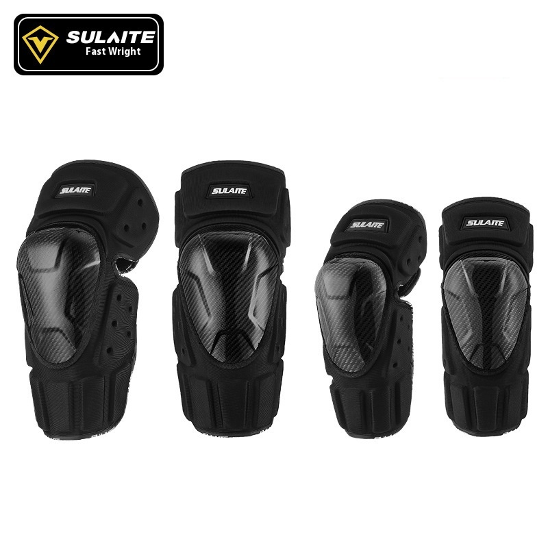 Sulete Off-road Motorcycle Windproof,Warm And Fall-resistant Knee And Elbow Pads For Sports Outdoor Breathable Carbon Fiber Knight Protective Gear