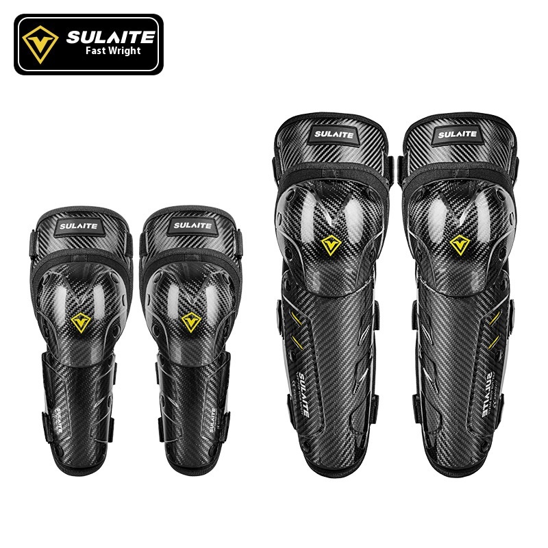 Sulet Motorcycle Knee Pads Carbon Fiber Elbow Pads Anti-fall Sports Knee Pads Off-road Motorcycle Windproof Riding Protective Gear