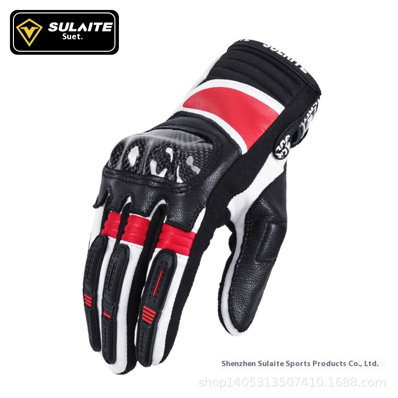 Sulet Motorcycle Gloves Sheepskin Off-road Motorcycle Electric Car Anti-fall Riding Gloves Knight Equipment Four Seasons