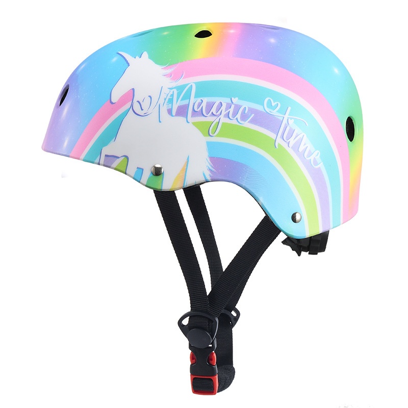 Children's Unicorn Rainbow Cycling Helmet Self-balancing Wheel Skating Skateboard Skating Safety Helmet