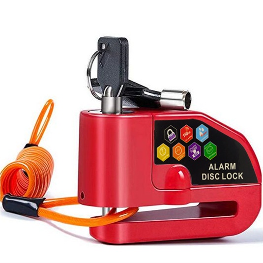 Bicycle Lock Mountain Bike Alarm Lock Anti-theft Electric Car Motorcycle Lock Disc Brake Alarm Lock Plus Rope Cloth Bag