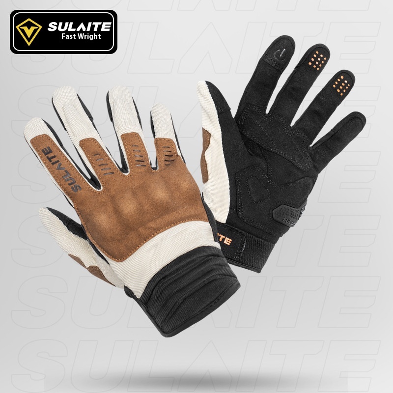 Sulait G3 Motorcycle Riding Gloves Spring And Summer Full Finger Stair Cloth Breathable PVCFist Guard Conductive Touch Screen Gloves
