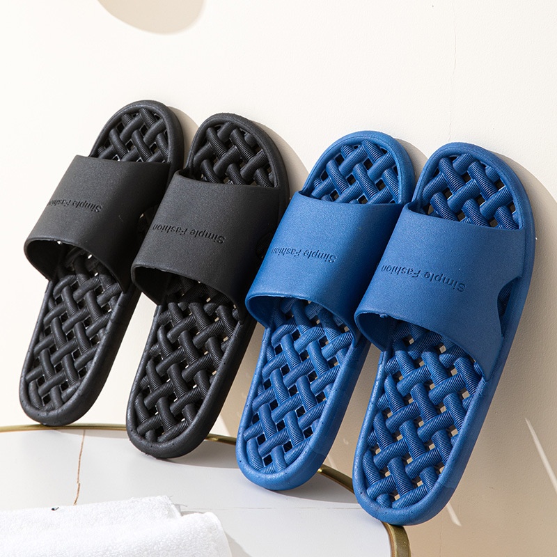 SBathroom Bath Slippers Men's Indoor Water Leakage Non-slip Plastic Hotel Sandals Women's Summer