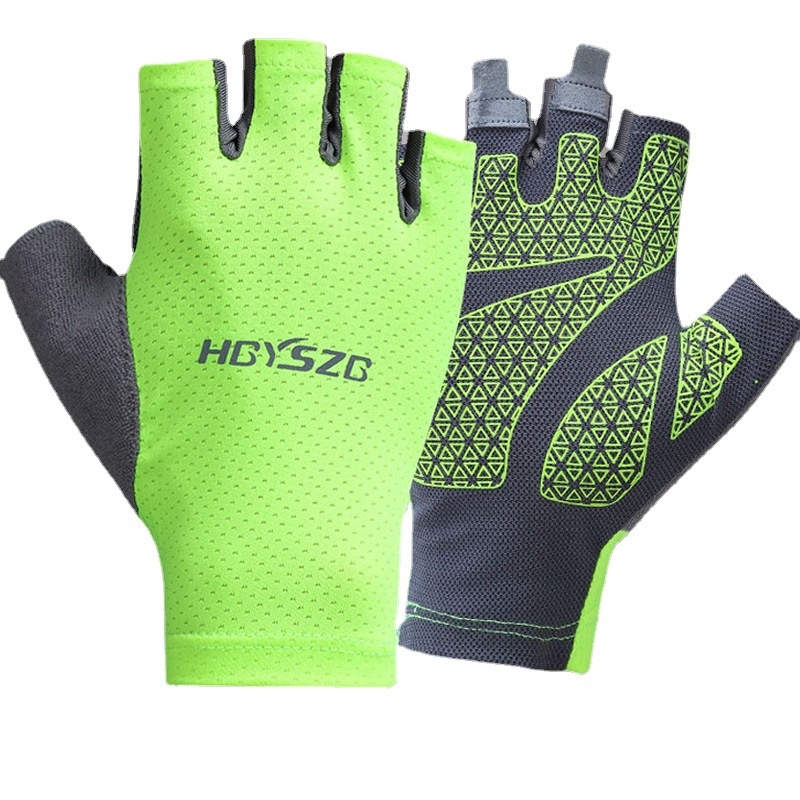 Sunscreen Half-finger Gloves Ice Silk Nail Art Men And Women Thin Spring And Summer Breathable Outdoor Cycling Fishing Leaking Gloves